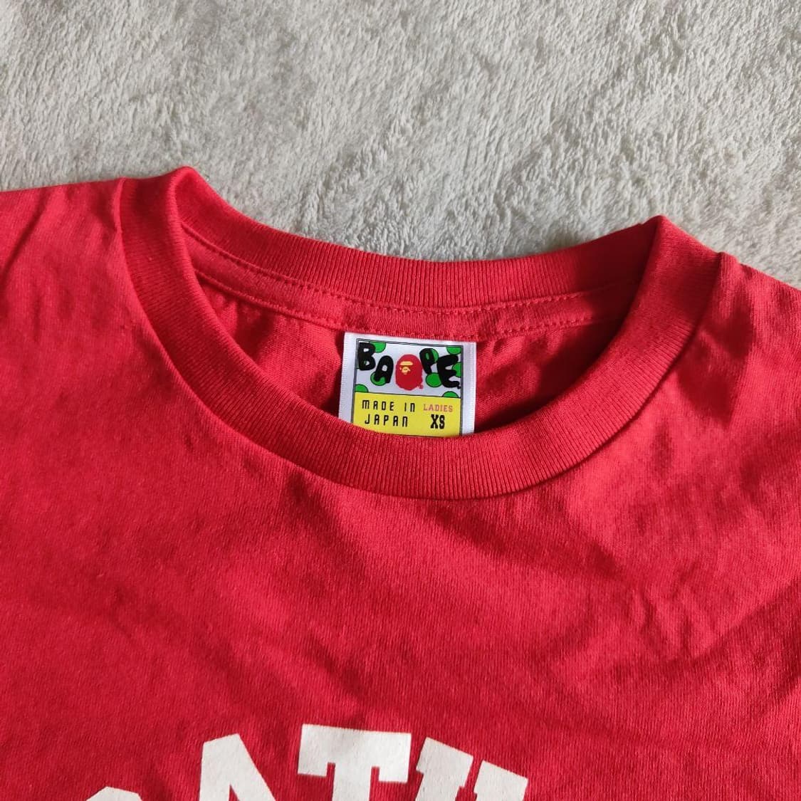 베이프 컬리지 롱슬리브 티셔츠 레드 상품이미지3