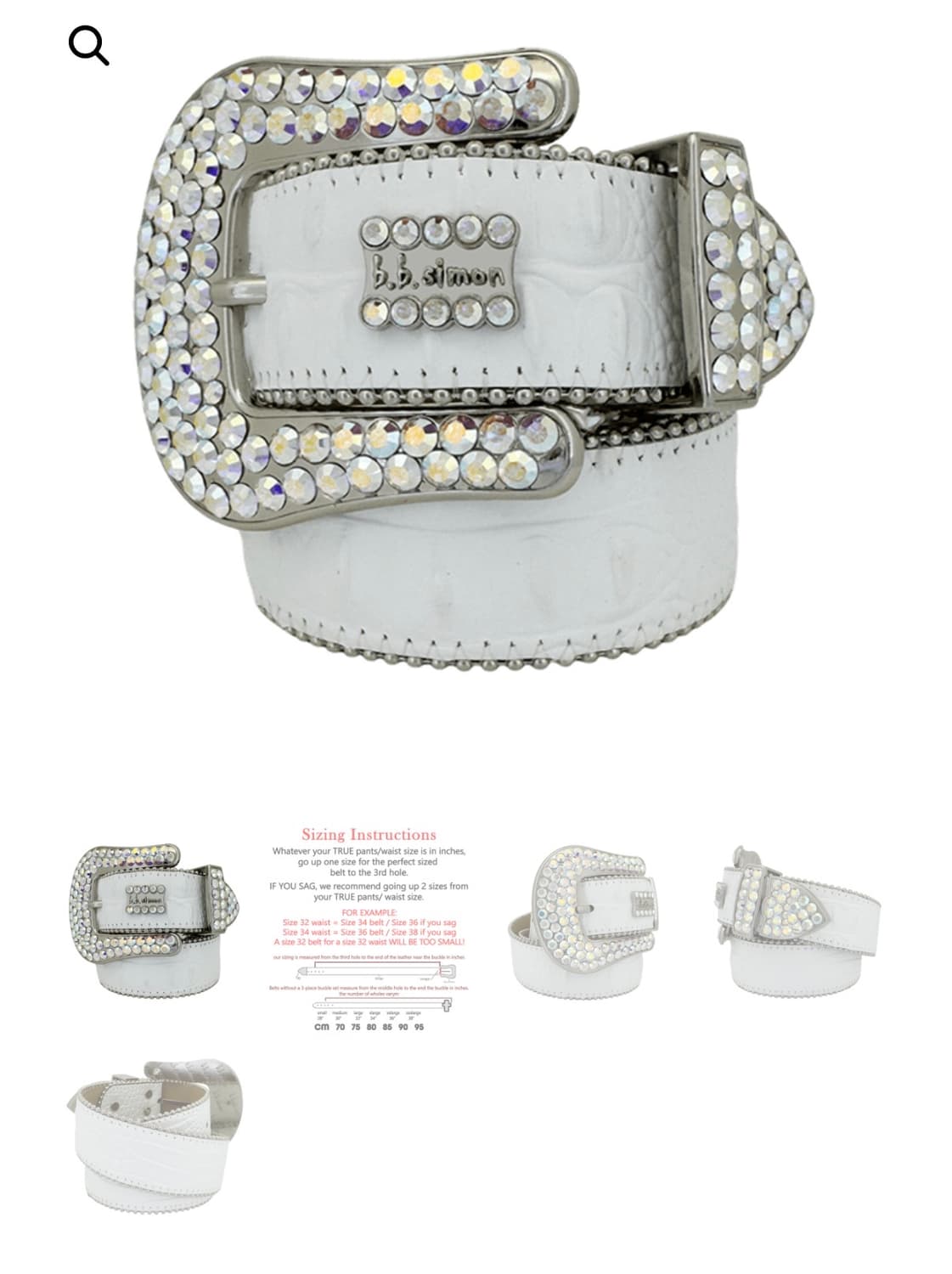 (32) 비비사이몬 클래식 크리스탈 벨트 화이트 상품이미지8