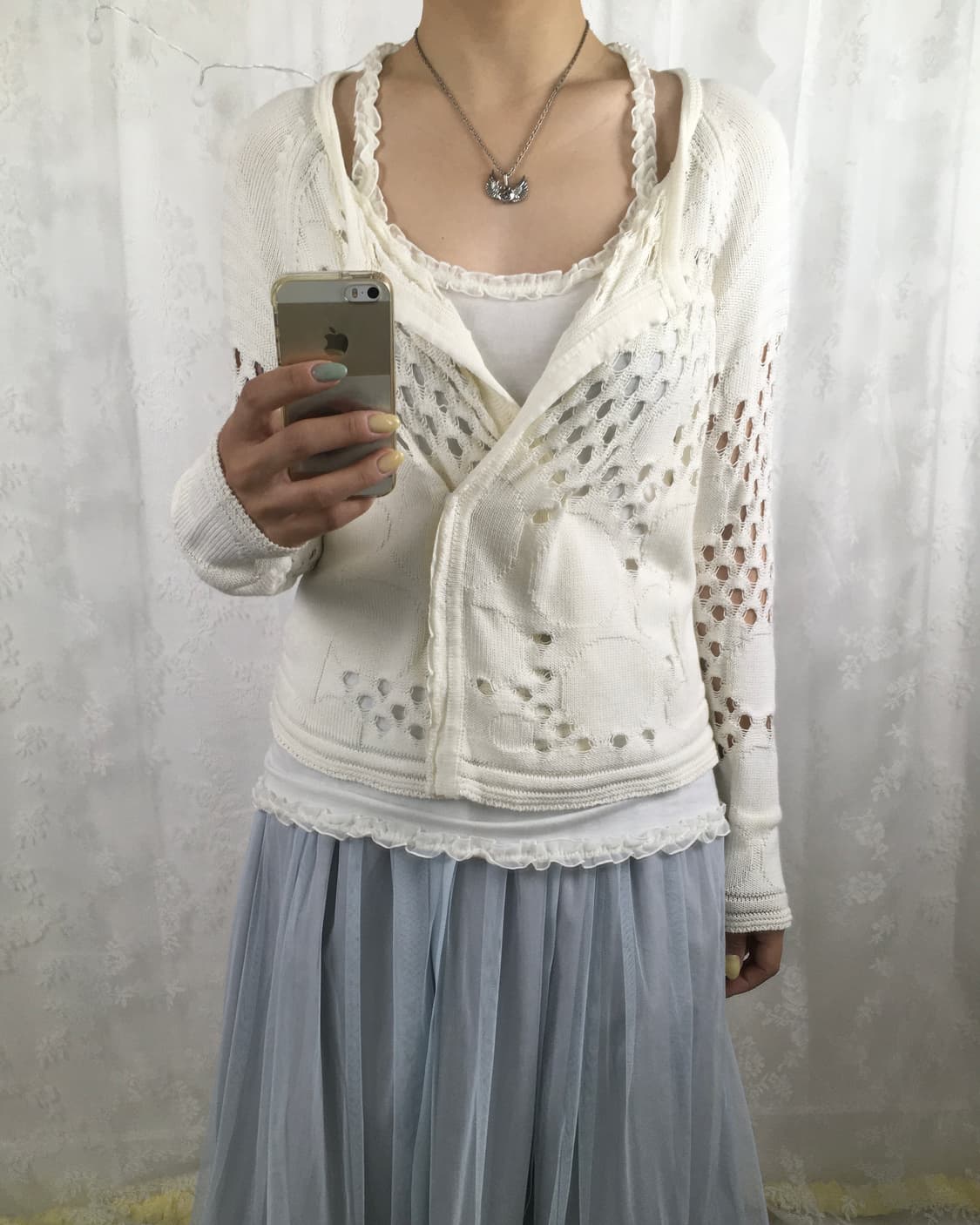 HIROKO BIS white crochet cardigan 상품이미지1