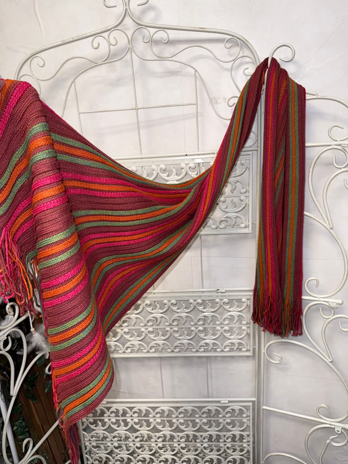 Vivid color mix stripe knit muffler 상품이미지1