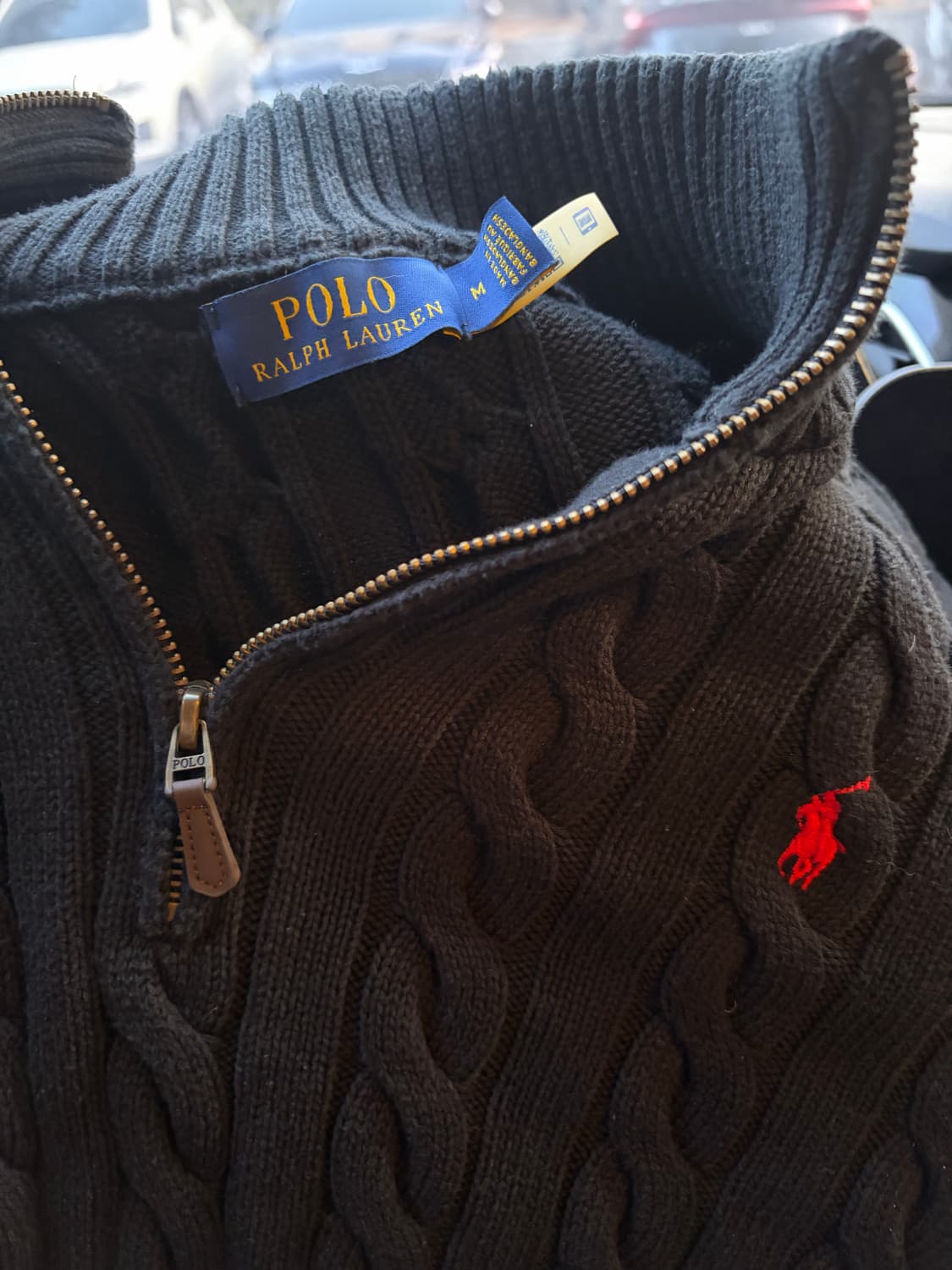 폴로 랄프로렌 코튼 니트 하프집업 M 상품이미지2