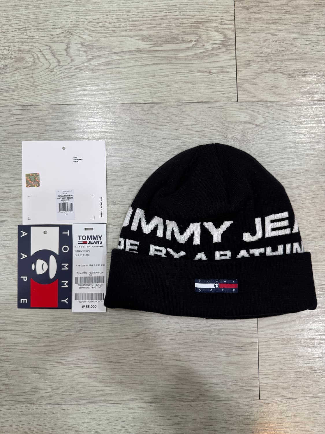 AAPE  에이프 x 타미진 콜라보 비니 블랙 상품이미지1