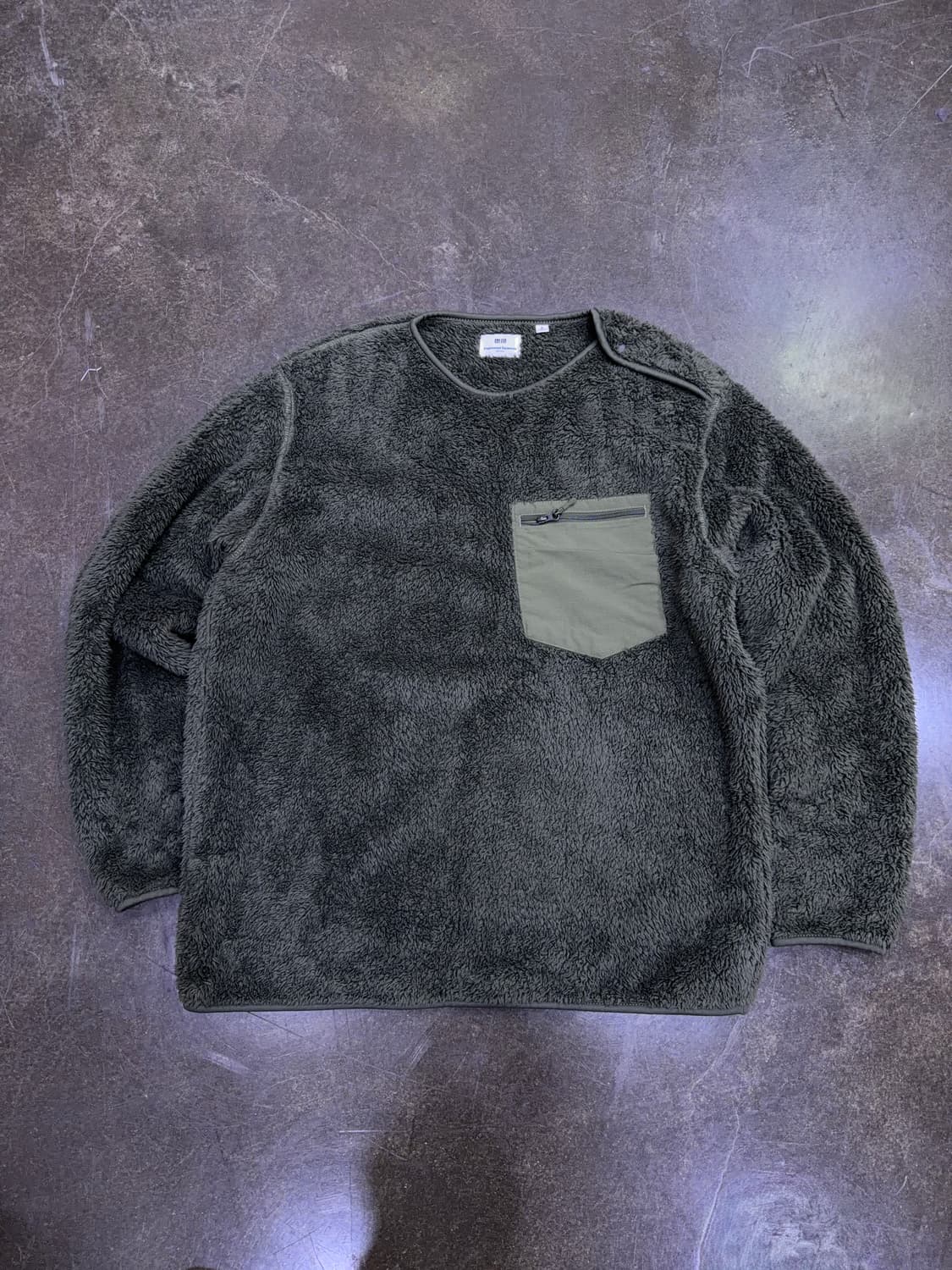 유니클로 엔지니어드가먼츠 후리스 플리스 풀오버 올리브 M 상품이미지1