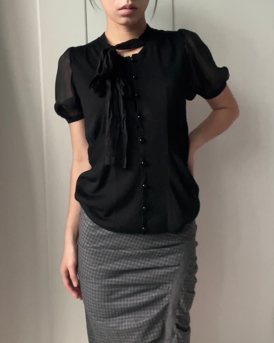 DKNY silk ribbon blouse 상품이미지5