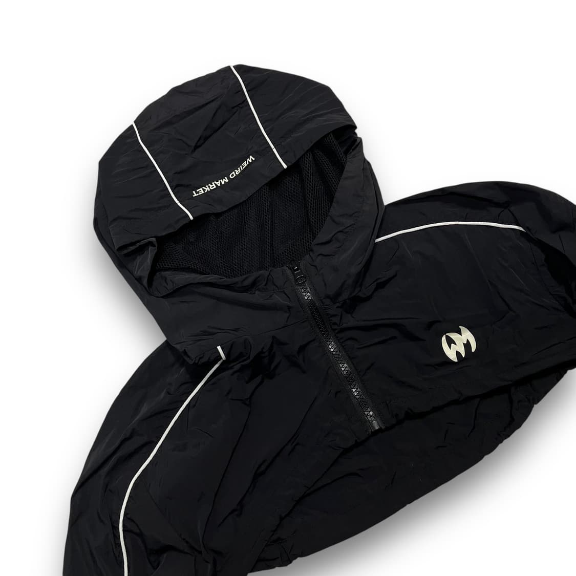 위어드 마켓 후면 빅 로고 크롭 나일론 후디 윈드브레이커 상품이미지2