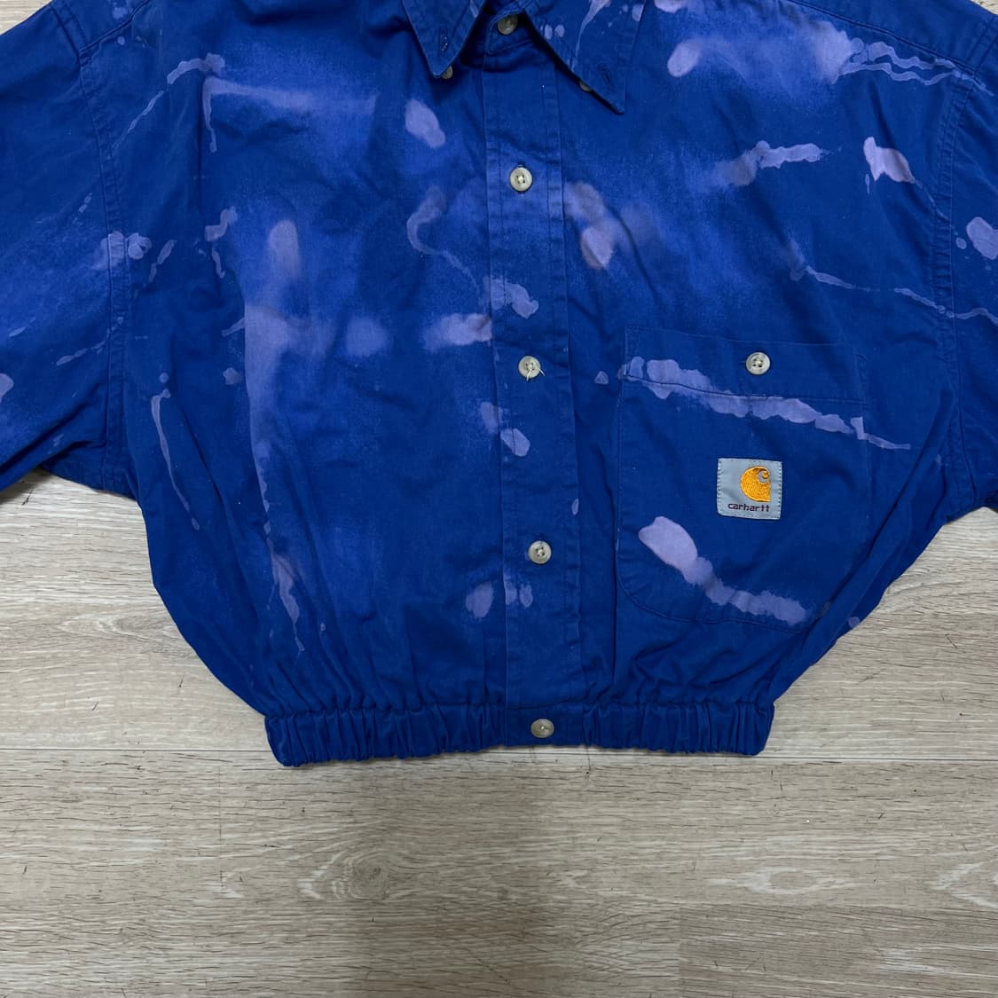 칼하트 커스텀 다잉 블리츠 워싱 풀오버 크롭 초어자켓 [블루] L/100 상품이미지4