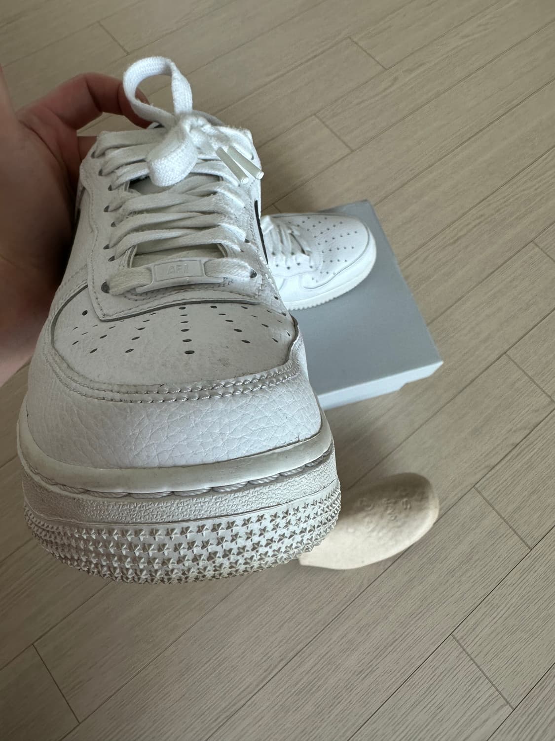 나이키 에어포스 흰검 우먼스 us10 상품이미지6