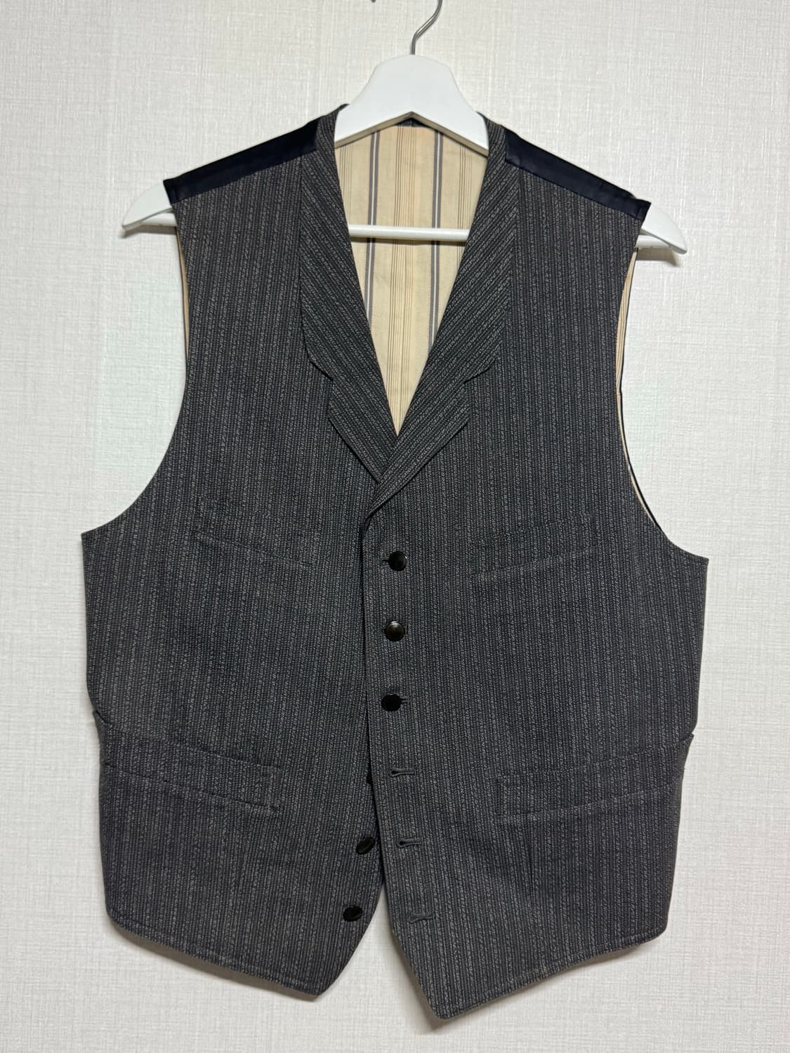 Y’s for men 요지야마모토 스트라이프 6버튼 4포켓 베스트 상품이미지1