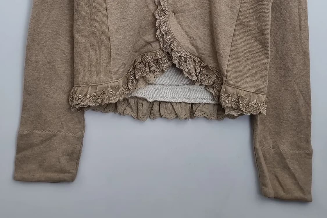 프랑슈립페 레이스 프릴 후드 가디건  상품이미지4