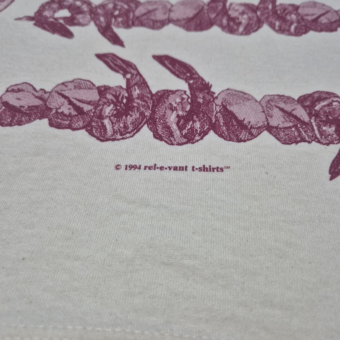90s 해산물요리 그래픽 싱글스티치 티셔츠 (XL) 상품이미지3