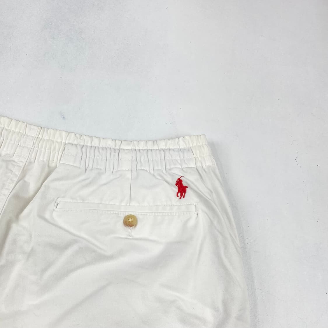 폴로 신형 자수 로고 화이트 밴딩 코튼 하프 팬츠 (105) 상품이미지4