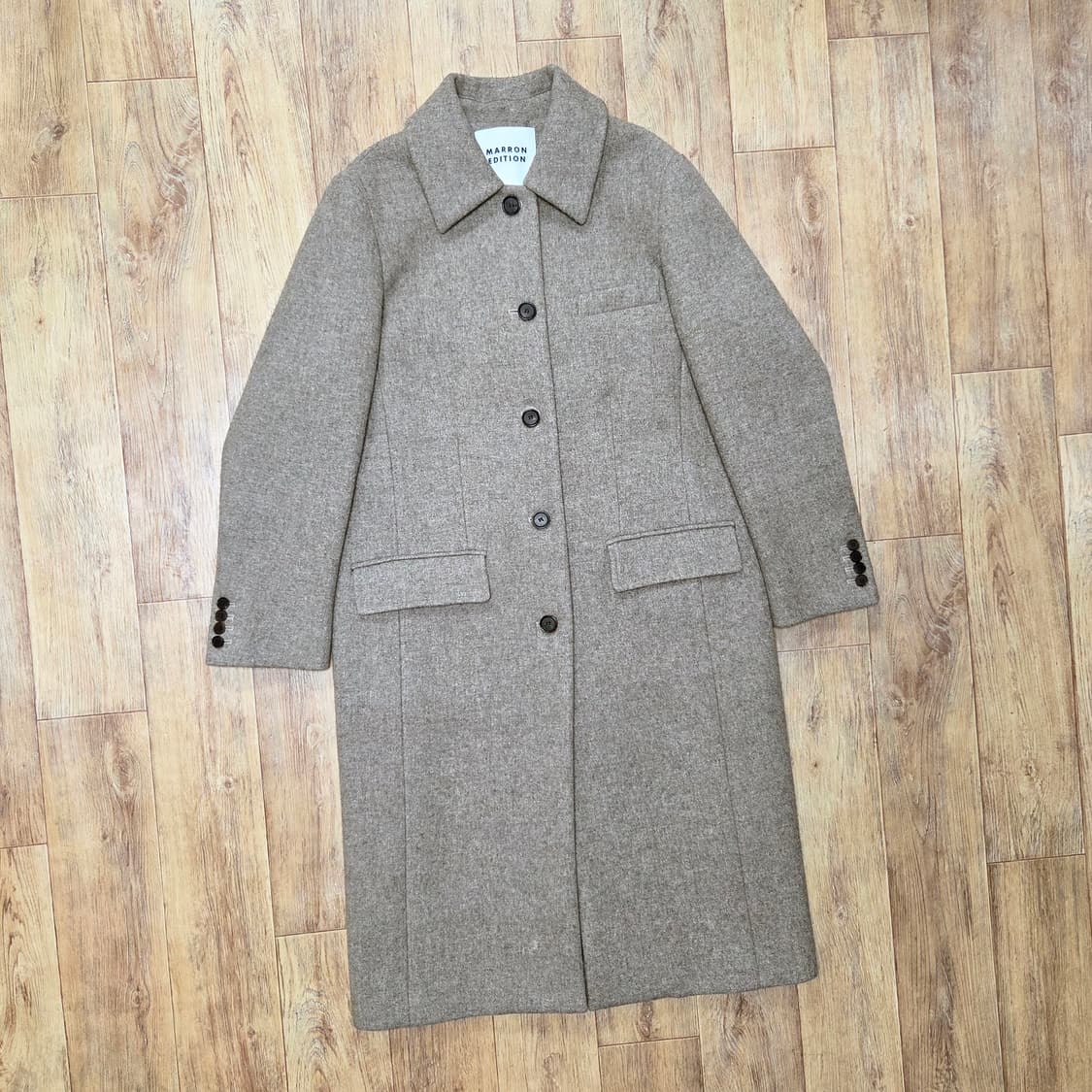 마론에디션(MARRON EDITION) 멜란지 베이지 수트코트 프리사이즈 상품이미지5