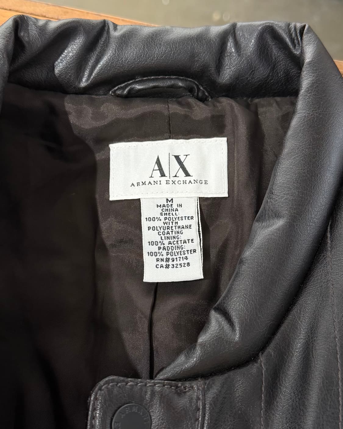 아르마니 익스체인지 다크브라운 레더 패디드 베스트 자켓 상품이미지7