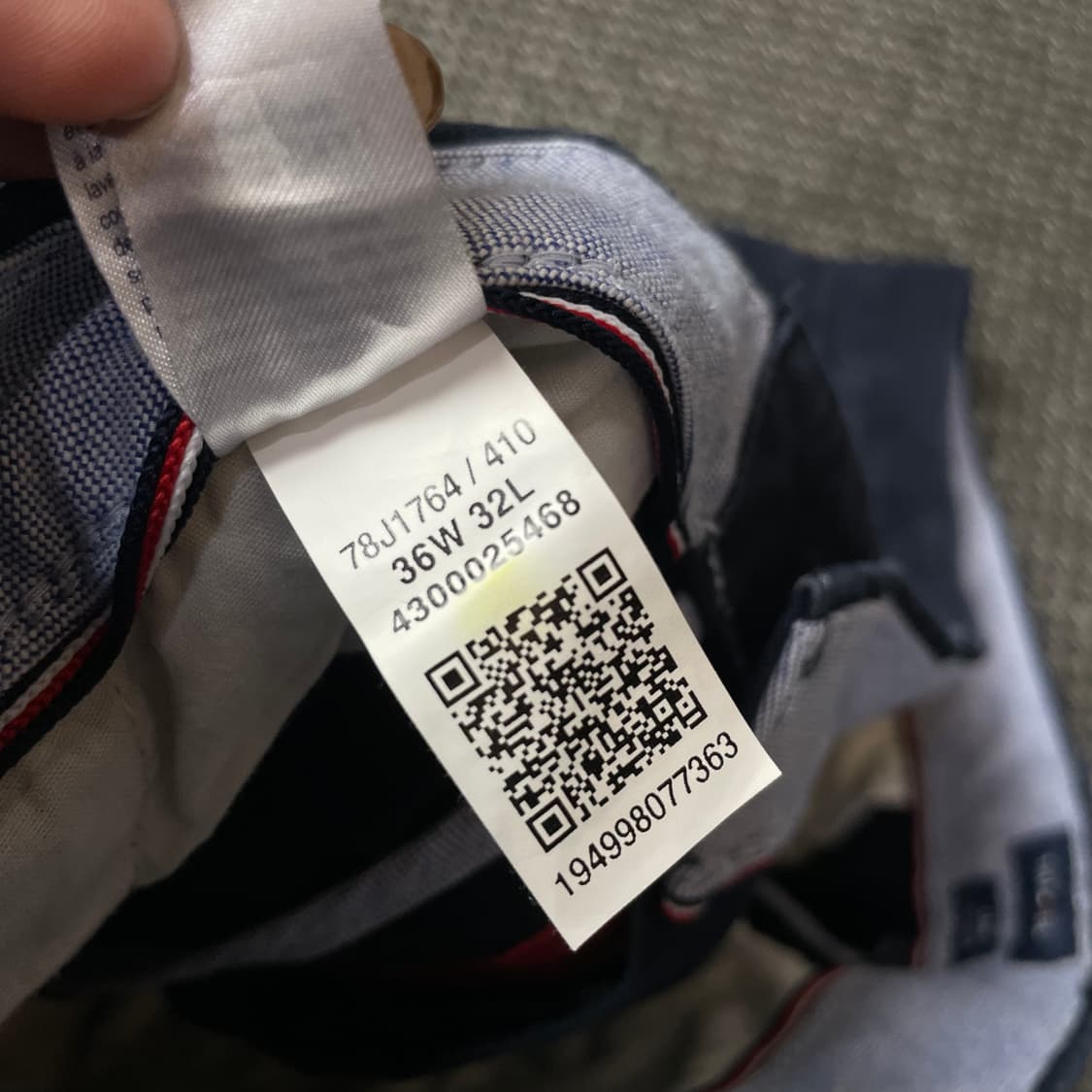 (36)타미힐피거 네이비 핀턱 스웨이드 코튼 팬츠 슬림핏 상품이미지6