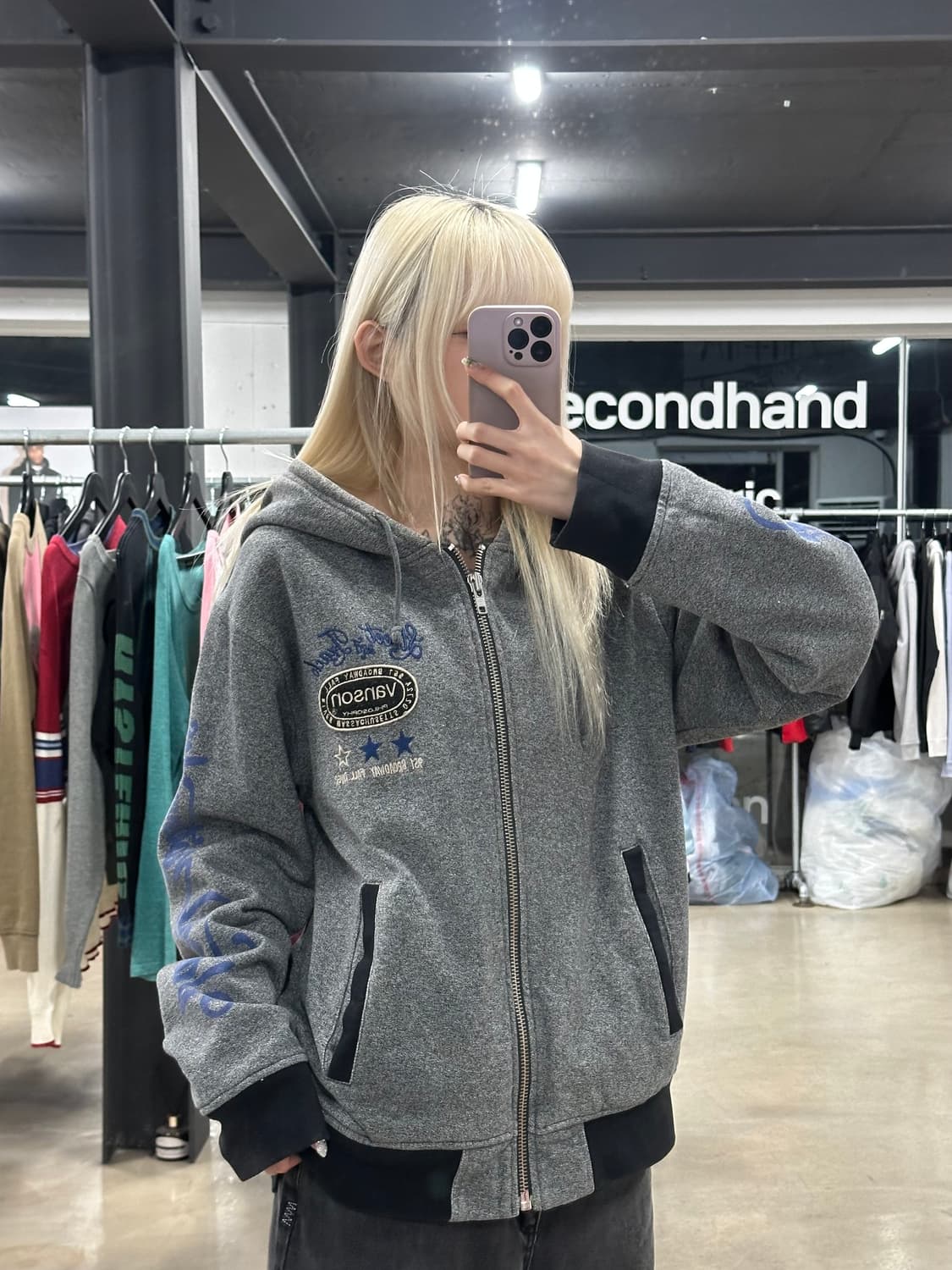 벤슨 자수 패치 후드 집업  상품이미지1