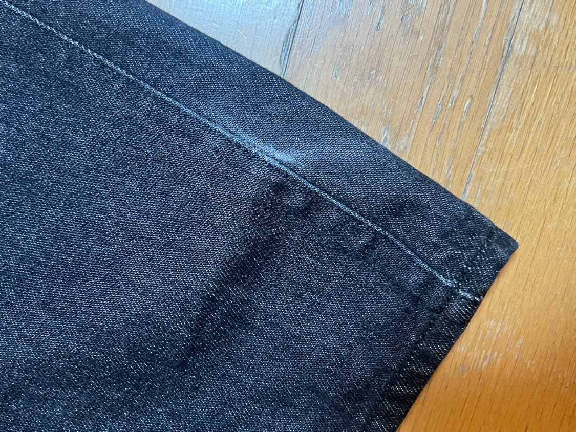 [1 size] 러프사이드 드레이프 데님 팬츠 블랙 상품이미지5