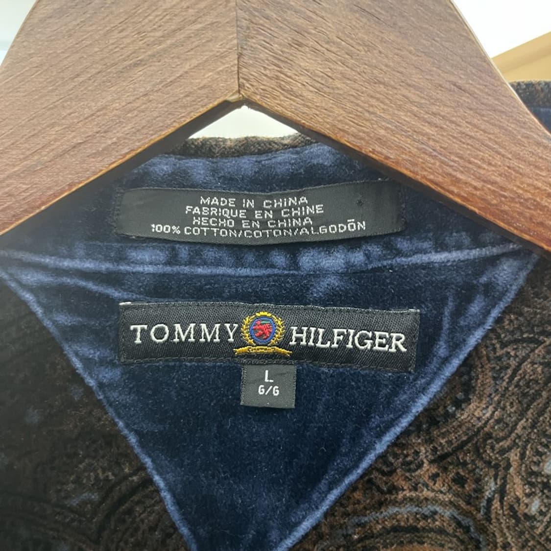 타미힐피거 컨트리 스트릿 펑크 페이즐리 벨벳 셔츠 L C11015 상품이미지5