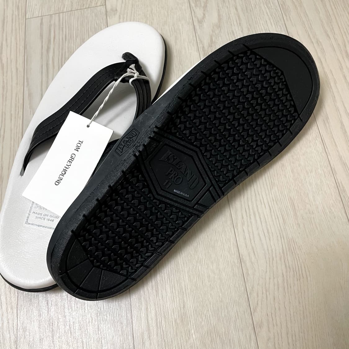 아일랜드/ 화이트 블랙 레더 슬리퍼/ 11 상품이미지5