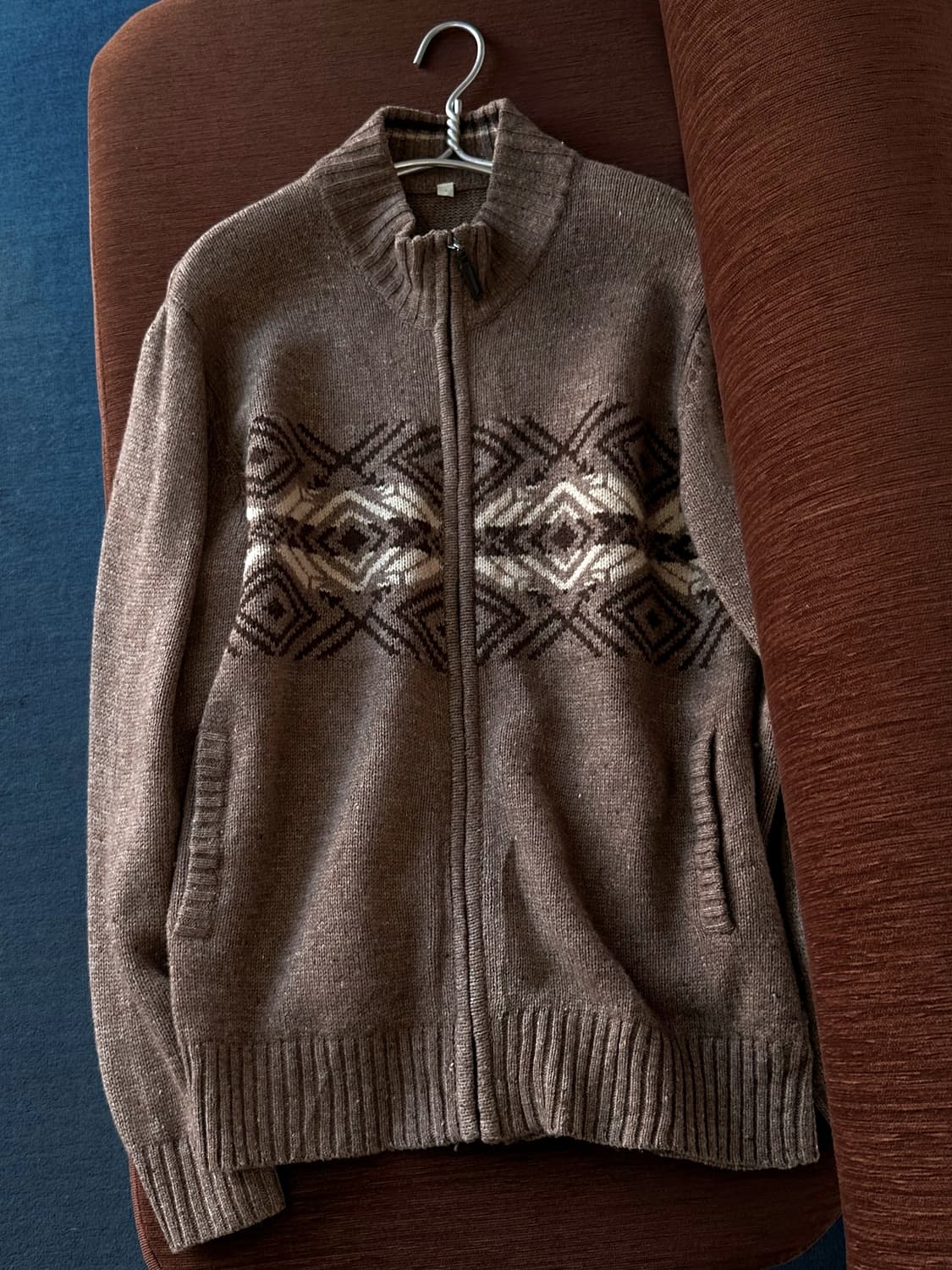 Wool blend zip design knit jacket 상품이미지4