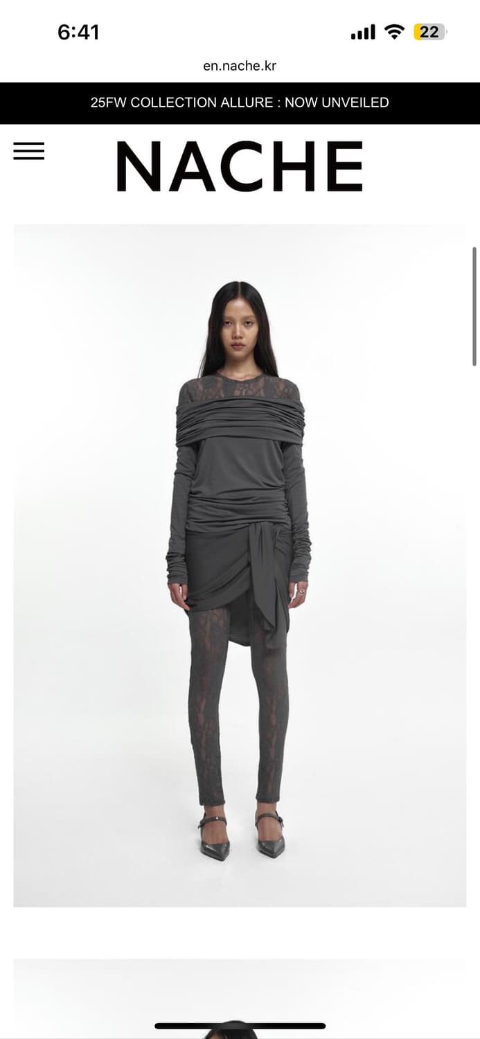 [새상품 / 택 미제거] NACHE 나체 드레이핑 롱 슬리브 상품이미지1