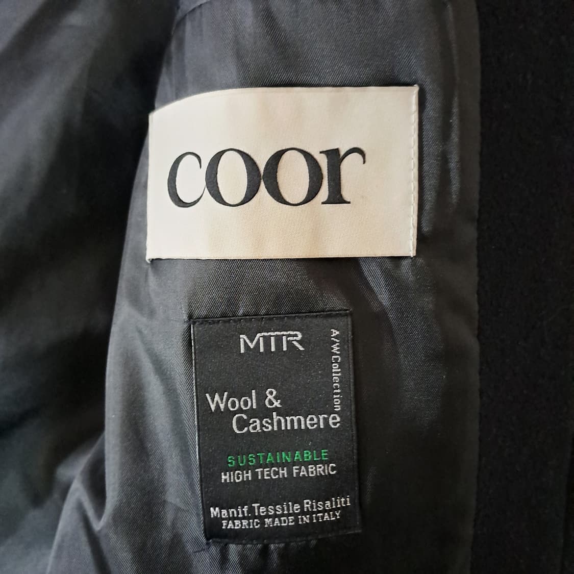 (택포) 쿠어 COOR MTR 발마칸 오버핏 블랙 코트 S B552 상품이미지5