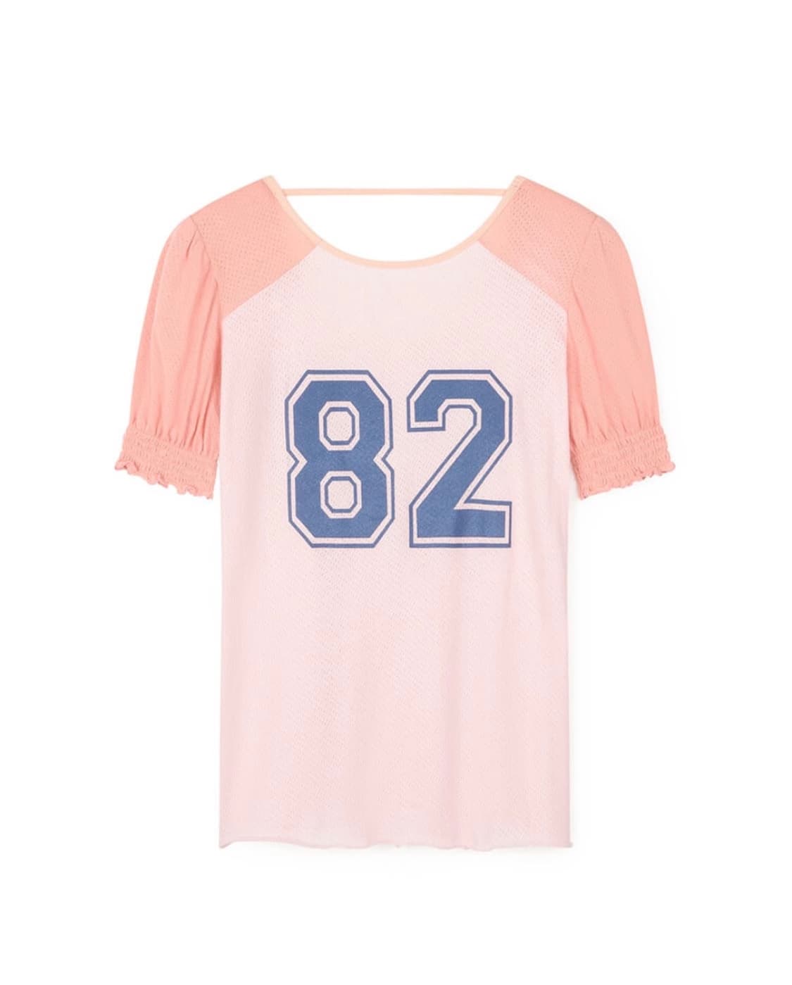 샵페어리 패드 숄더 레글런 하프 탑 핑크 상품이미지1