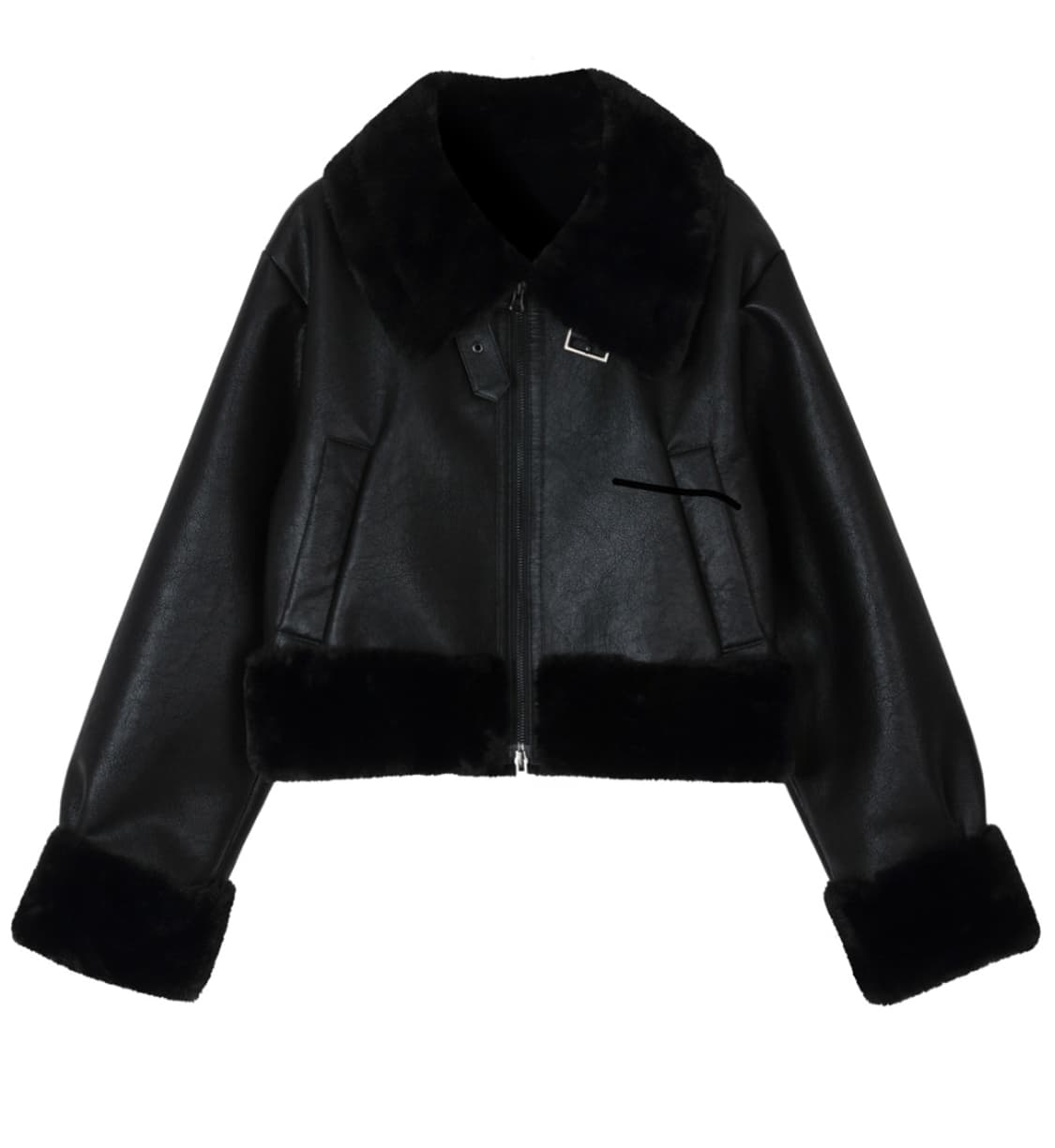 보헤미안서울 무스탕 HIGH NECK SHORT MUSTANG IN BL 상품이미지1