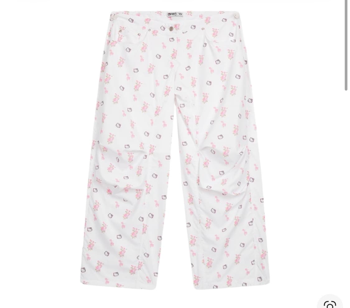 오픈 Yy x 헬로 키티 파라슈트 팬츠 화이트 새상품 상품이미지1