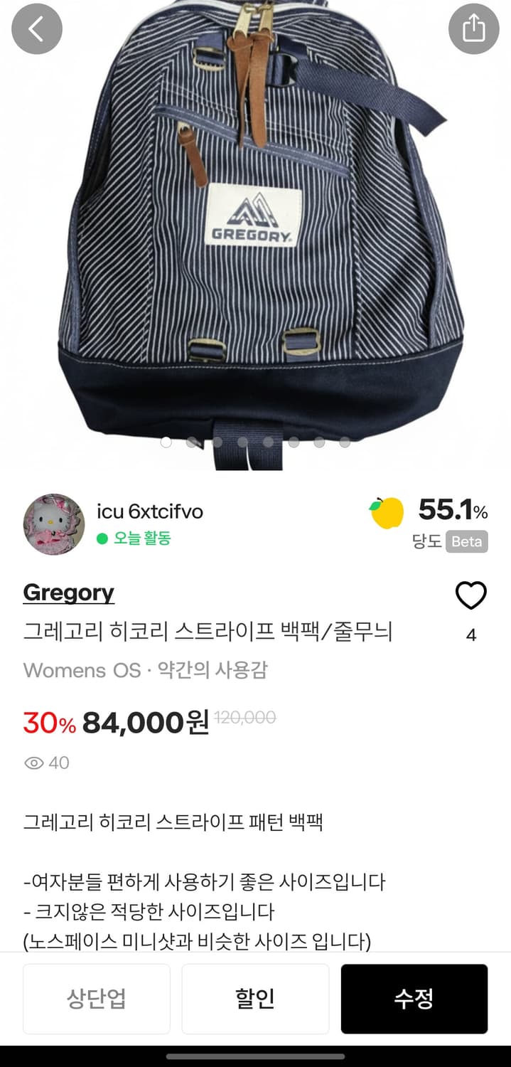 💥급처)그레고리 백팩/빈티지 가방 상품이미지1