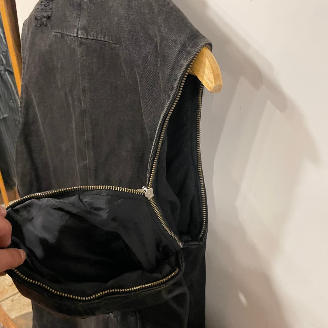 다이어트부처슬림스킨 하이넥레더 자켓 상품이미지9