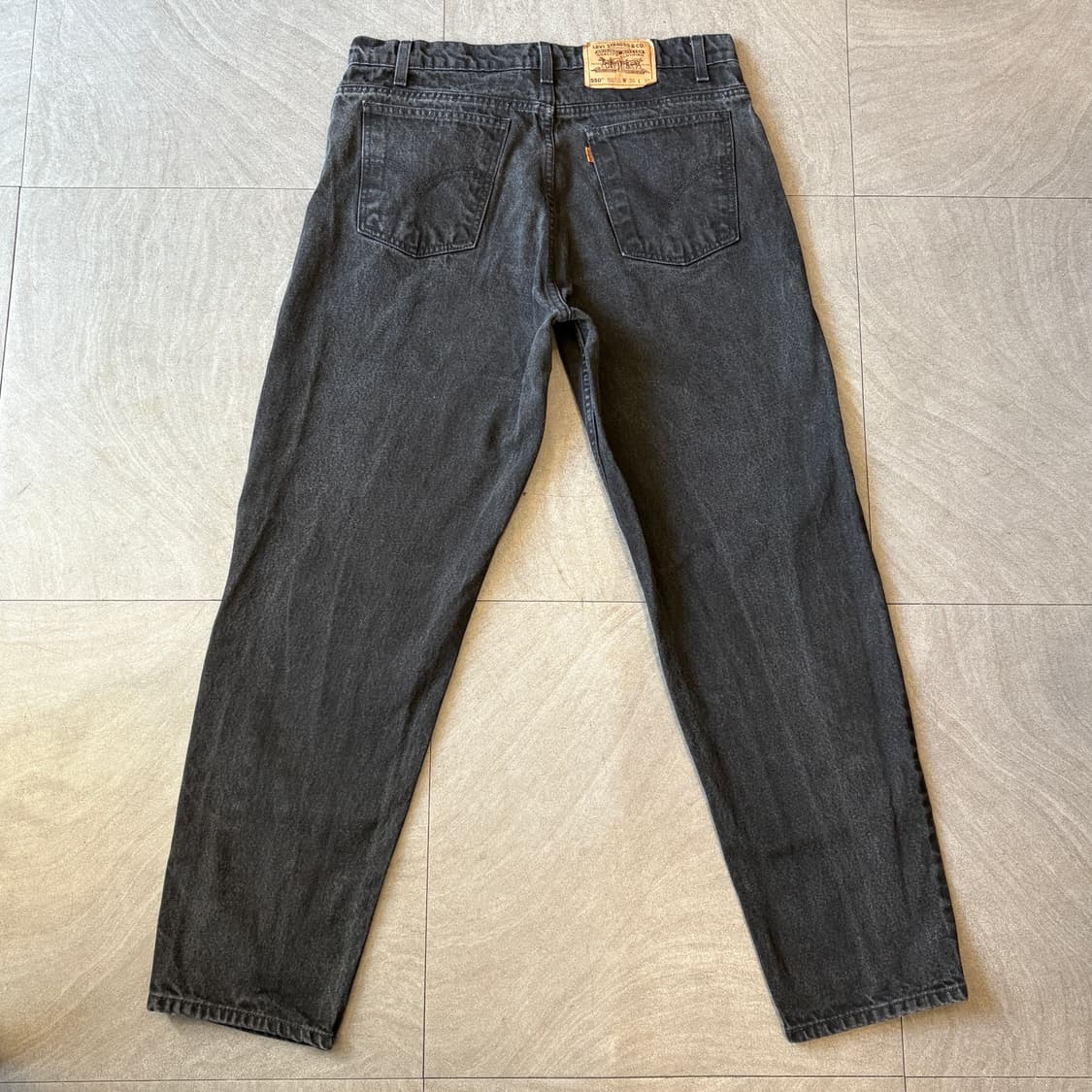 90년대 생산 리바이스 550 데님 오렌지탭 블랙 팬츠 상품이미지5
