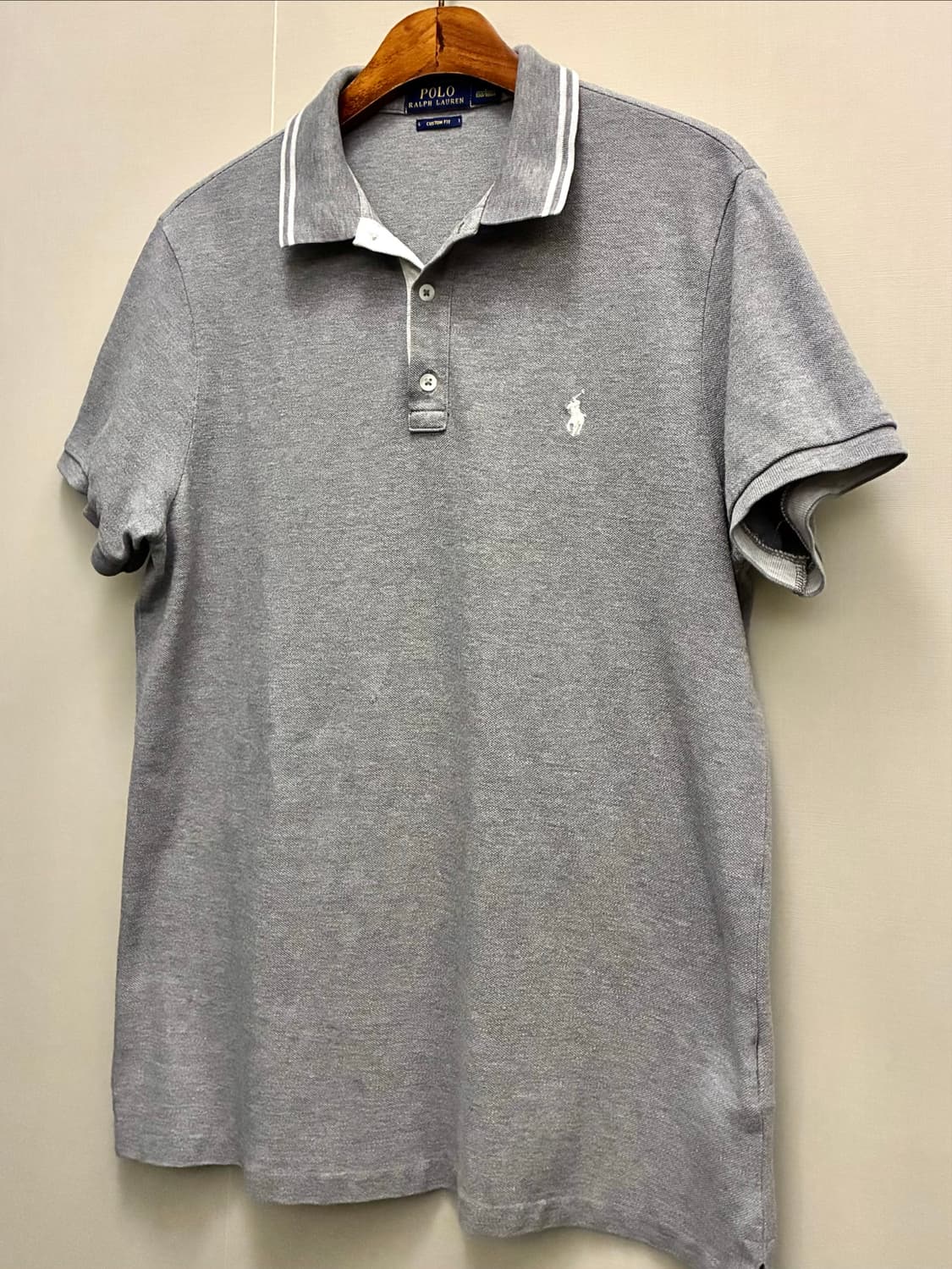 (L)POLO 폴로랄프로렌 코튼 헤더그레이 반팔 PK카라티셔츠 상품이미지2