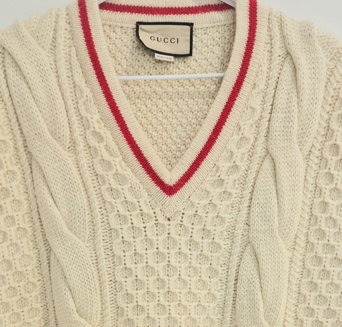 구찌 울 케이블 니트 베스트 상품이미지3