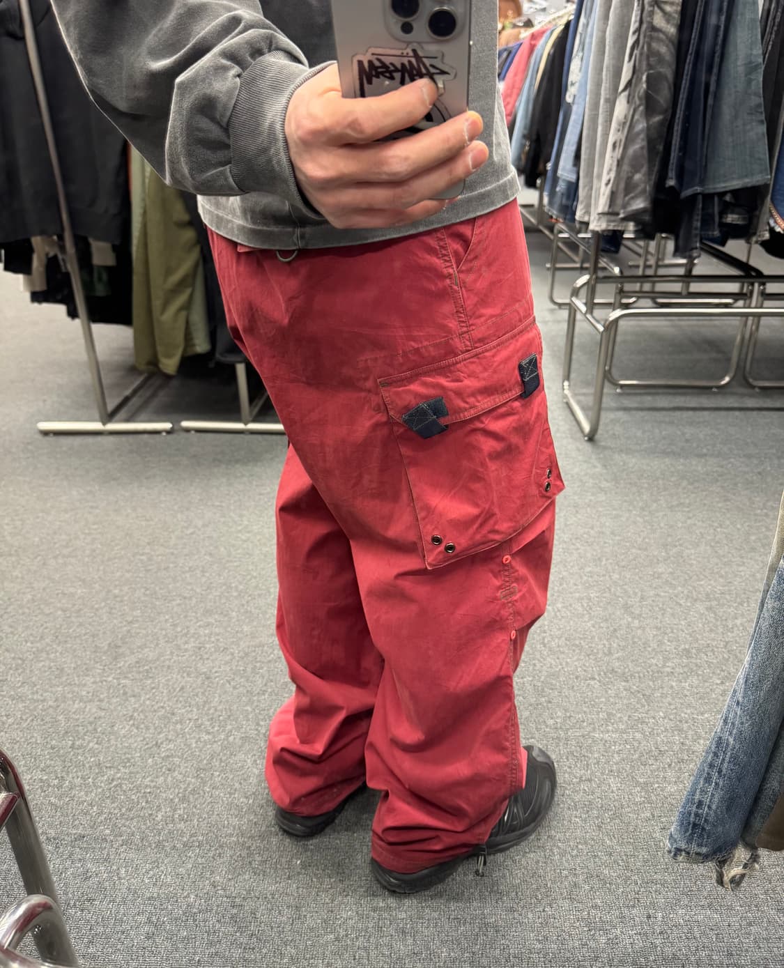 M)Raton Laveur 빈티지 버건디 카고 팬츠(지퍼) 상품이미지1