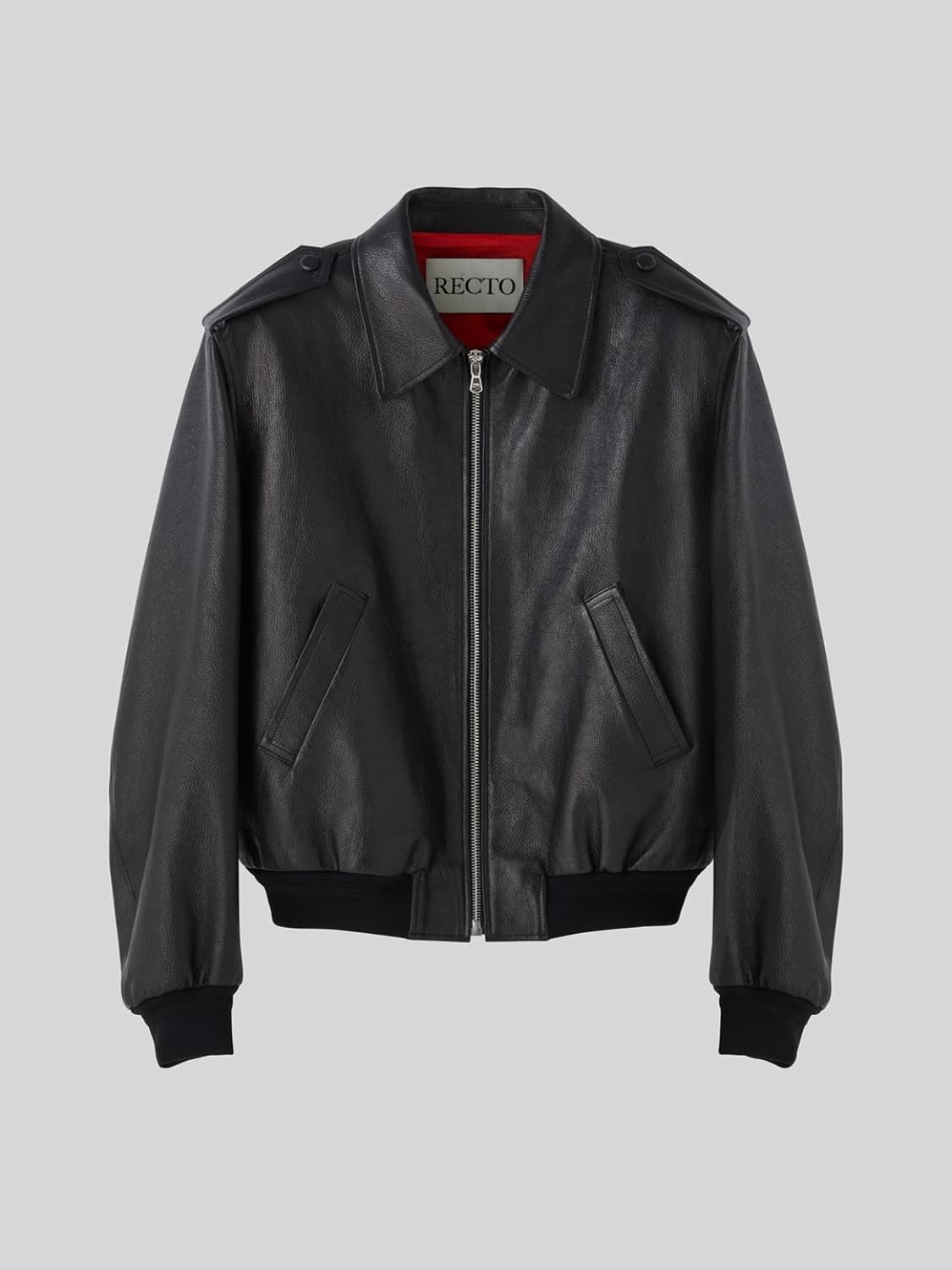 [M] 렉토 벤 에폴렛 고트 레더 가죽 점퍼 자켓 상품이미지5