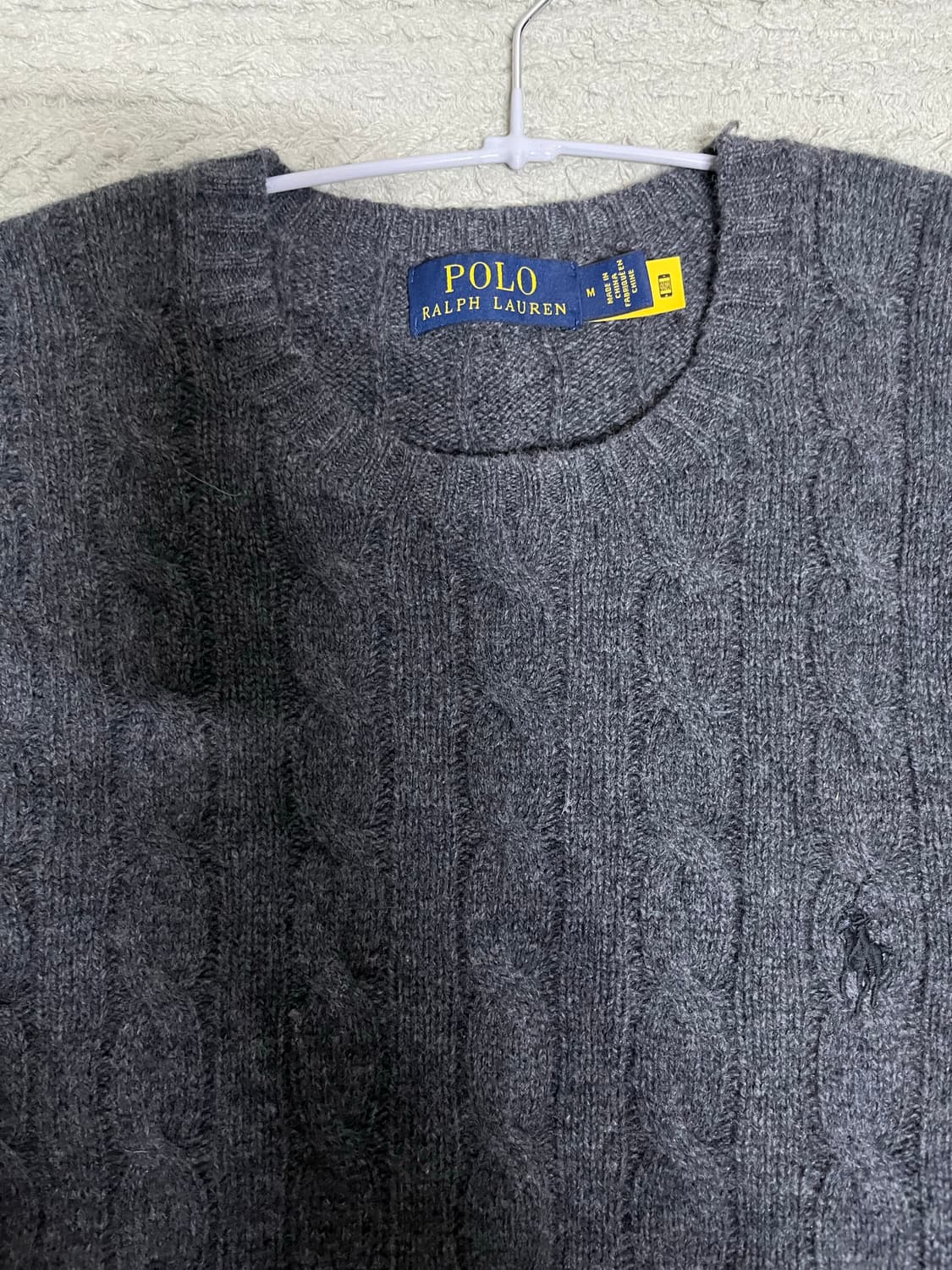 폴로 랄프로렌 케이블 니트 남성 M 회색 거의 새것 상품이미지2