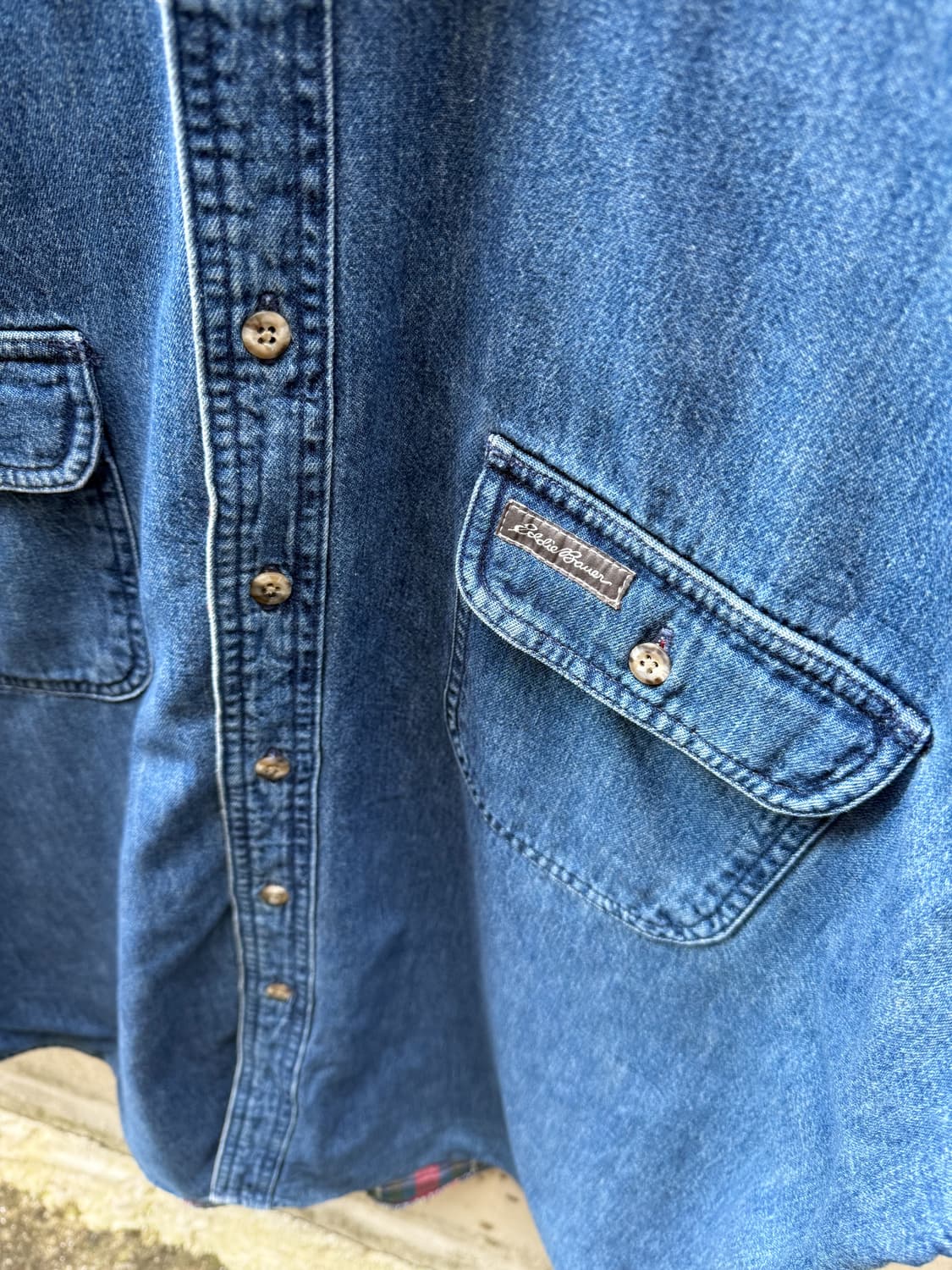 90s Eddie Bauer Denim Over Shirt  상품이미지5