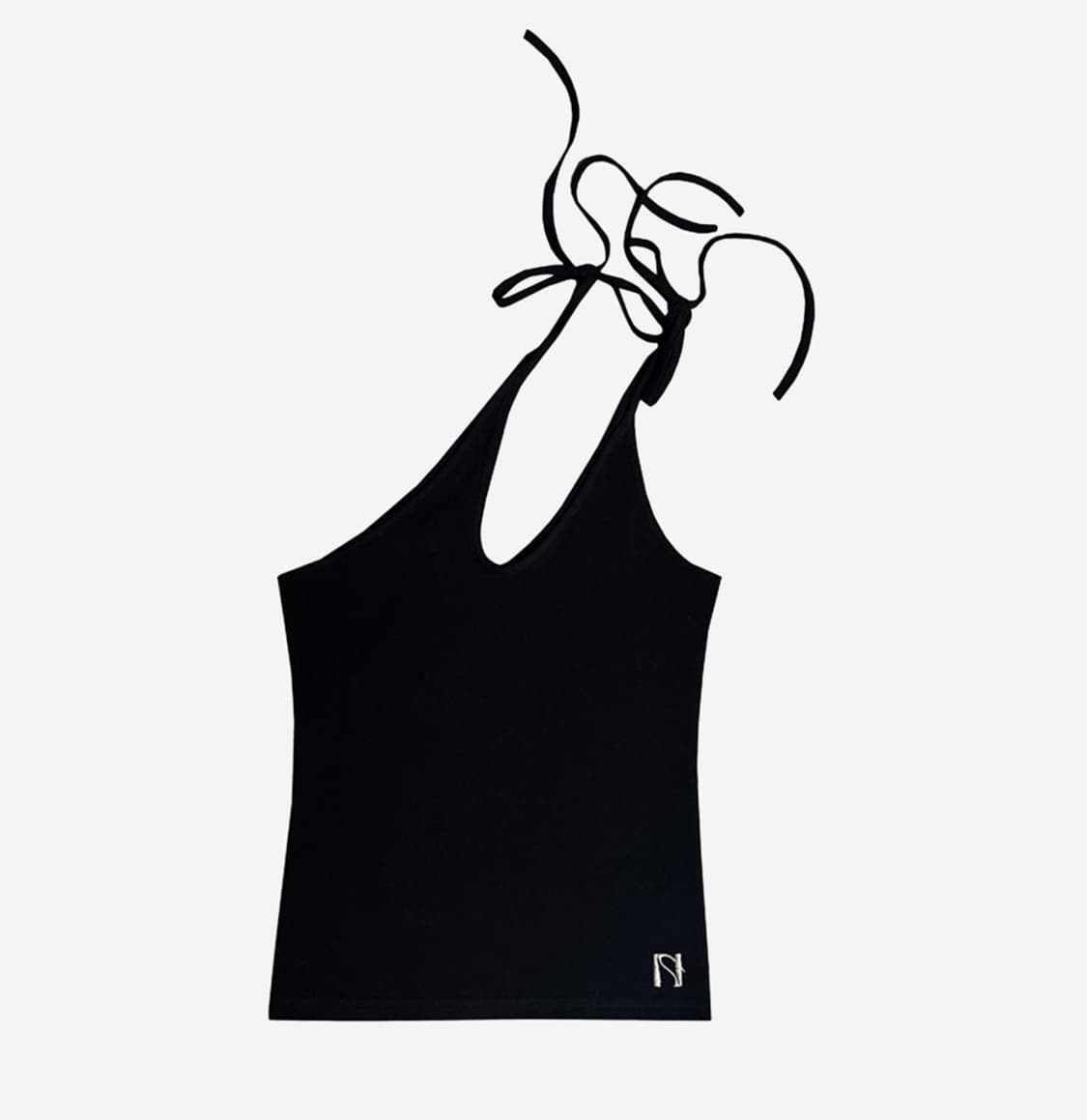 새상품 뉴얼린 스트링 레이어드 슬리브리스 블랙 상품이미지1