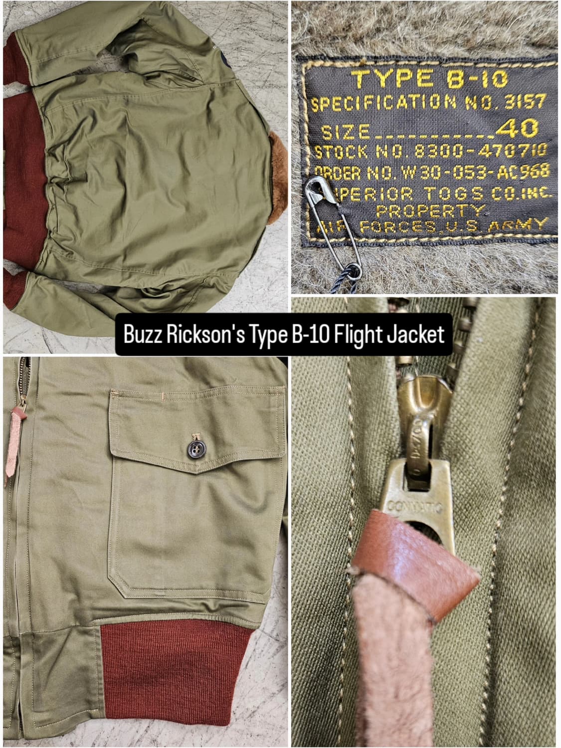 Buzz Rickson Type B10 Flight Jacket 상품이미지2