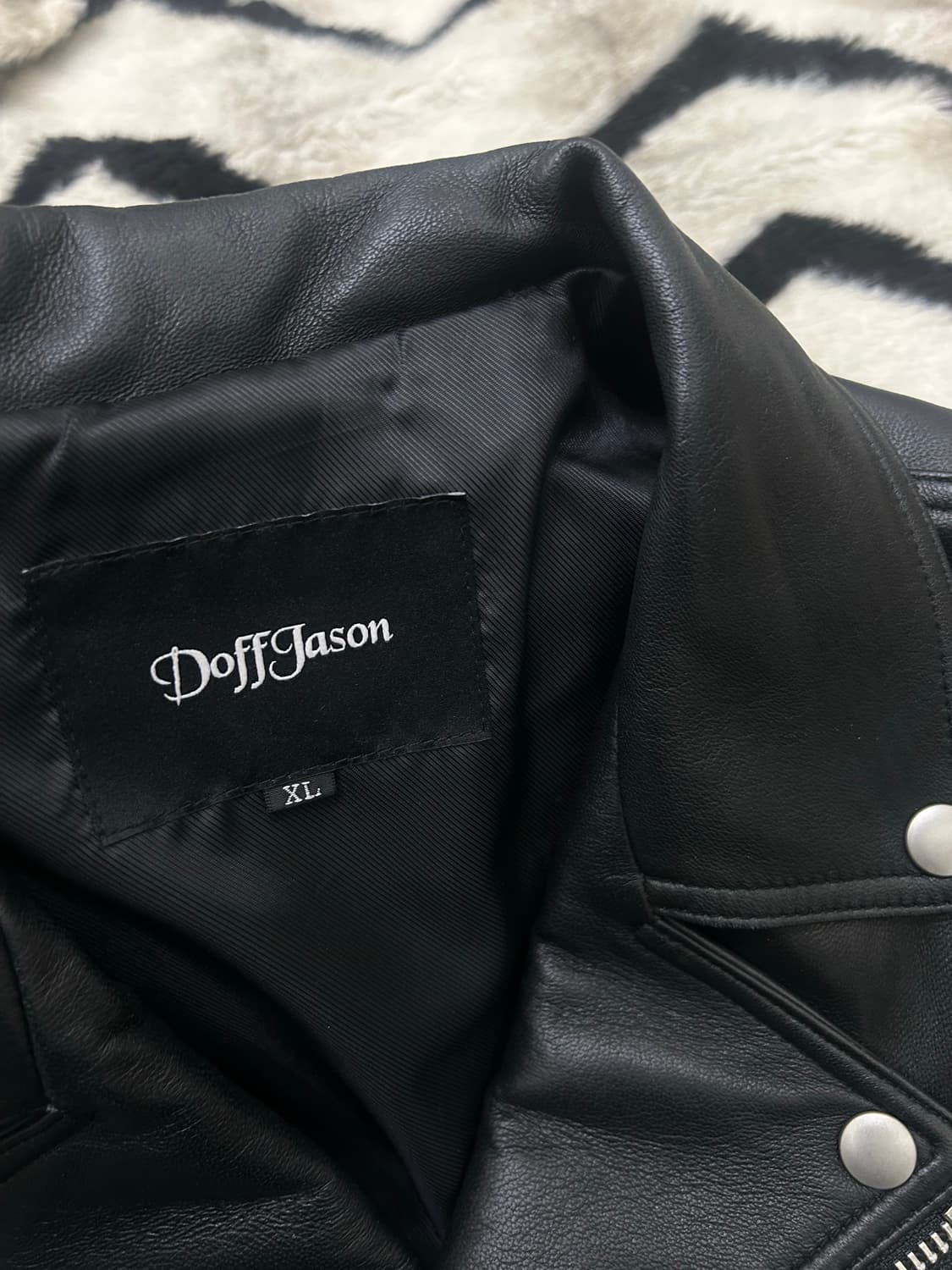 [XL]도프제이슨 램스킨 양가죽 라이더 자켓/블랙 상품이미지6