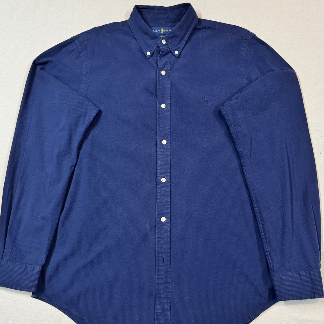 L) 폴로 랄프로렌 클래식핏 네이비 시어서커 린넨 셔츠 상품이미지2