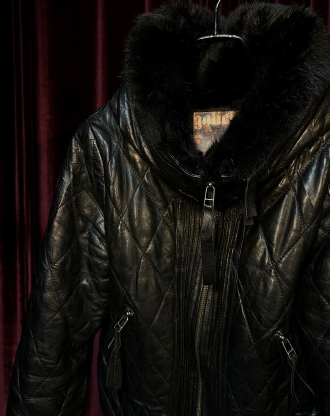 GALICIE 빈티지 가죽 레더 퍼 자켓 상품이미지1