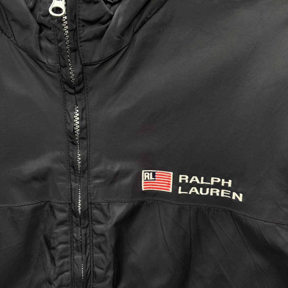 90s 폴로 랄프로렌 바람막이 플래그 로고 포인트 블랙 상품이미지5