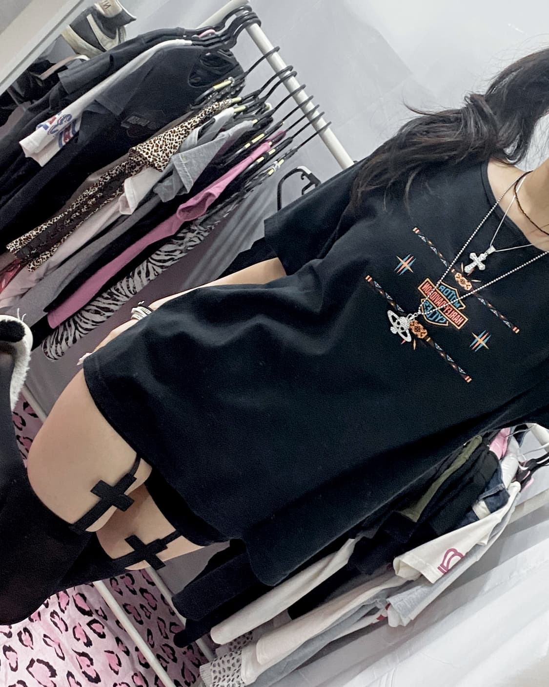 [HARLEY DAVIDSON] 90s 할리데이비슨 기하학 패턴 반팔 상품이미지2