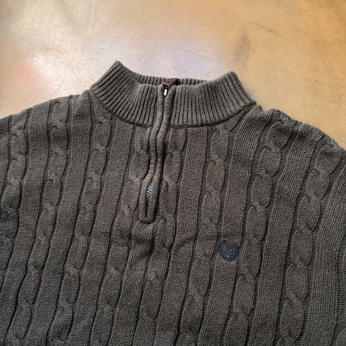 챕스 BY 폴로 랄프 로렌 꽈배기 니트 반집업 상품이미지3