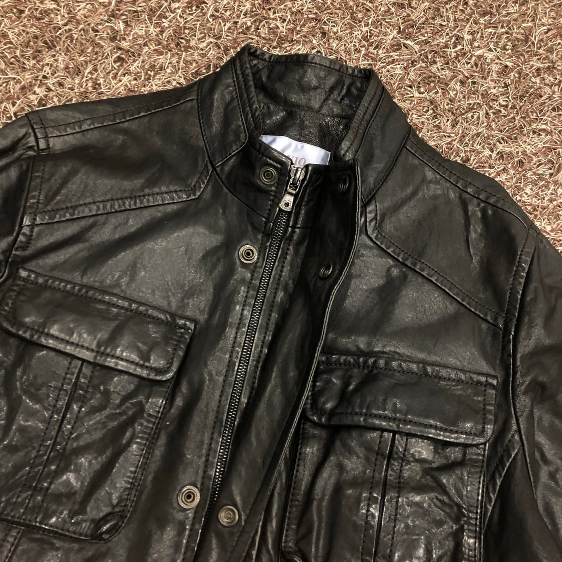 엠비오 양가죽 쿼드포켓 레더 가죽 자켓 상품이미지4