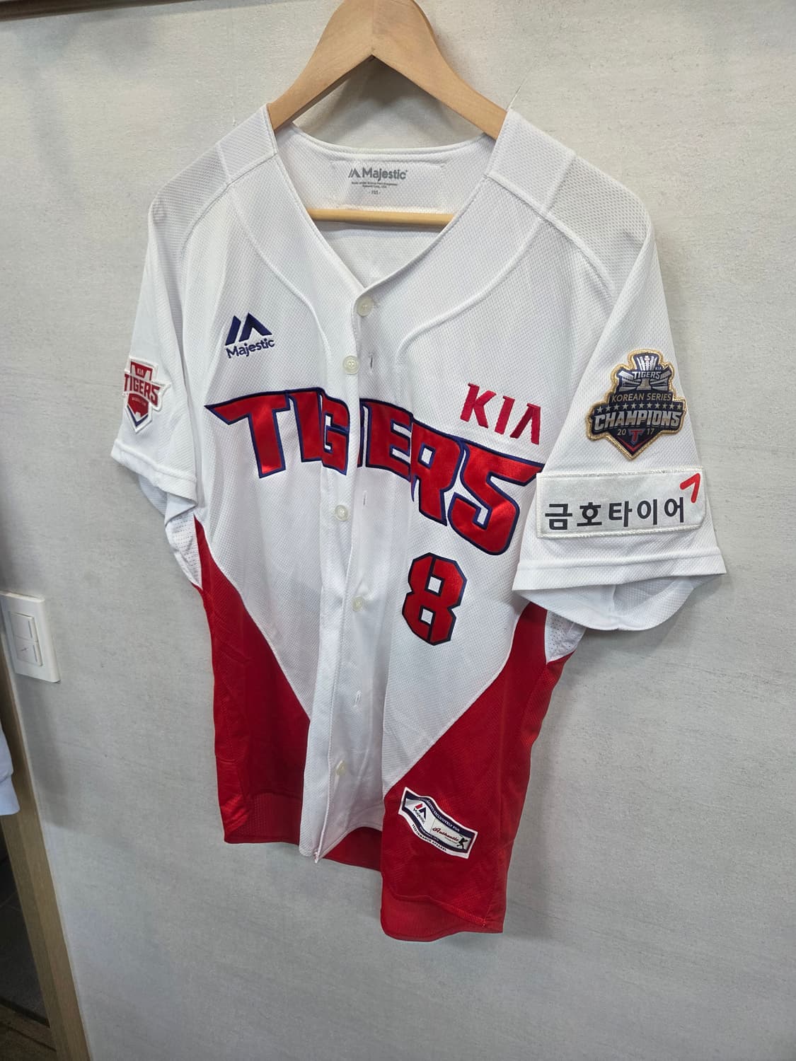 기아타이거즈 마제스틱 안치홍 마킹 유니폼 져지반팔 xl 상품이미지8