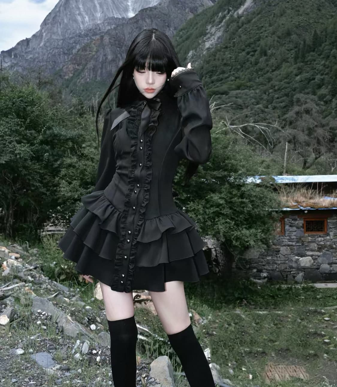 타오바오 타바 중브샵 옷 벼룩 판매 고딕 고스로리 로리타 레이스 원피스 상품이미지2