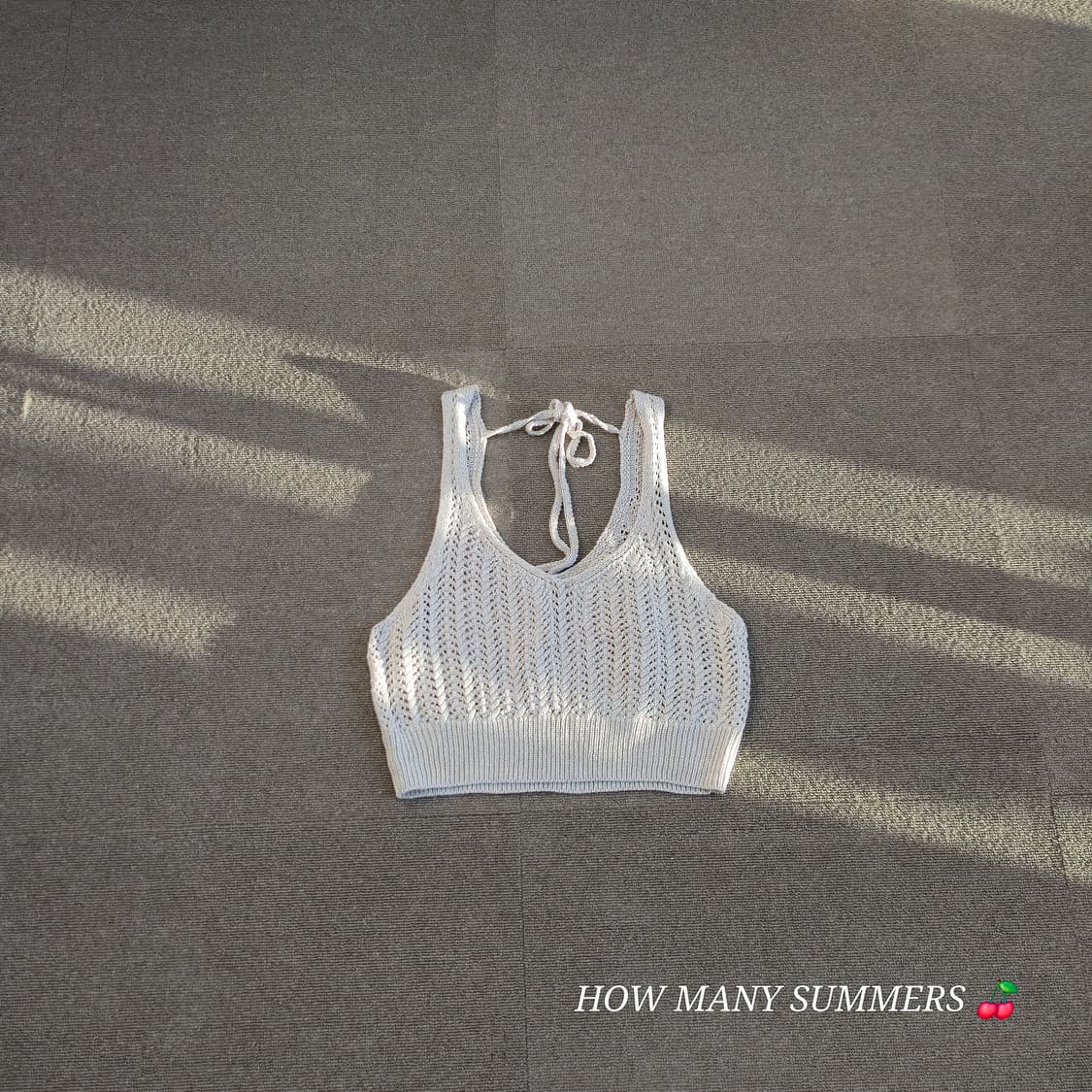 아이보리 여름 니트 슬리브리스 탑  상품이미지2