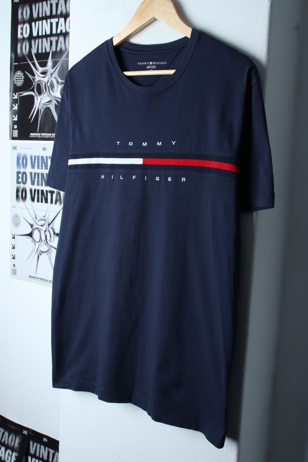 (L-XL) 타미힐피거 반팔 티셔츠 빅로고 네이비 올드스쿨-H30950 상품이미지1
